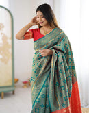 Blue Silk Woven Banarasi Saree