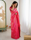 Pink Silk Woven Banarasi Saree