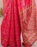Pink Silk Woven Banarasi Saree