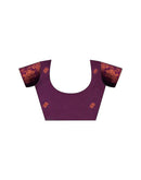 Ash Grey Silk Woven Saree