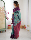 Ash Grey Silk Woven Saree