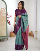 Ash Grey Silk Woven Saree
