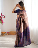 Beige Silk Woven Saree