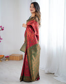 Red Silk Woven Banarasi Saree