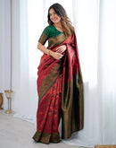 Red Silk Woven Banarasi Saree