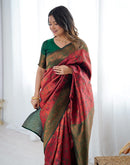 Red Silk Woven Banarasi Saree