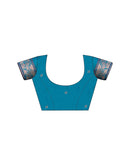 Teal Blue Silk Woven Saree