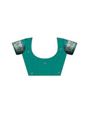 Teal Green Silk Woven Saree