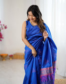 Blue Silk Woven Saree