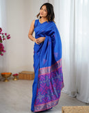 Blue Silk Woven Saree