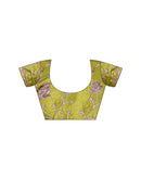 Lime Green Georgette Printed Bandhani Saree