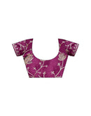 Wine Georgette Printed Bandhani Saree