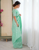 Mint Green Silk Woven Saree