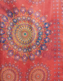 Yellow Chanderi Cotton Printed Saree