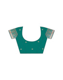 Teal Green Silk Woven Saree