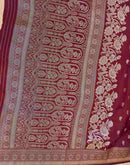 Maroon Silk Woven Saree