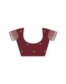 Maroon Silk Woven Saree