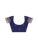 Navy Blue Silk Woven Saree