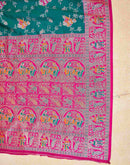 Teal Green Silk Woven Saree