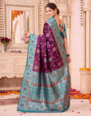 Purple Silk Woven Saree