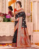 Black Silk Woven Saree