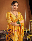 Yellow Silk Woven Paithani Saree