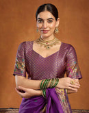 Dark Purple Silk Woven Paithani Saree