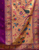 Purple Silk Woven Paithani Saree
