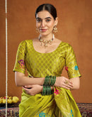 Lime Green Silk Woven Paithani Saree
