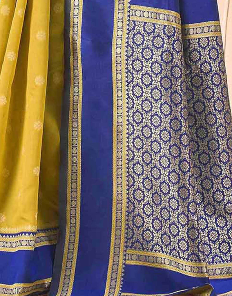 Yellow Silk Woven Banarasi Saree