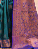 Blue Silk Woven Banarasi Saree