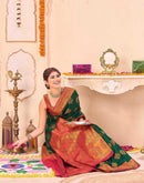 Green Silk Woven Banarasi Saree