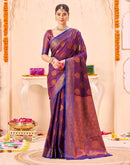 Purple Silk Woven Banarasi Saree