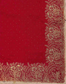 Red Silk Embroidery Embellished Saree