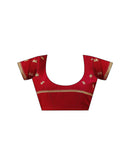 Red Silk Embroidery Embellished Saree