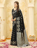Black Silk Woven Banarasi Saree