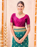 Teal Green Silk Woven Patola Saree
