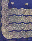 Navy Blue Silk Woven Banarasi Saree