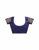 Navy Blue Silk Woven Banarasi Saree