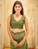 Mehndi Green Silk Woven Banarasi Saree