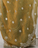 Khaki Shimmer Sequence Embroidery  Saree