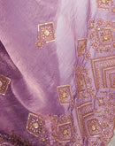 Lavender Shimmer Sequence Embroidery  Saree
