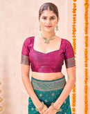 Rama Green Silk Woven Banarasi Saree