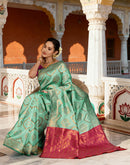 Green Silk Woven Banarasi Saree