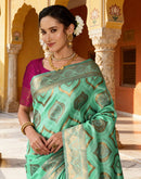 Green Silk Woven Banarasi Saree