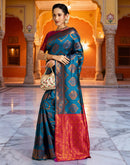 Blue Silk Woven Banarasi Saree