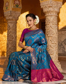 Blue Silk Woven Banarasi Saree