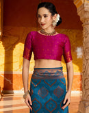 Blue Silk Woven Banarasi Saree