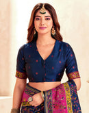 Navy Blue Silk Woven Patola Saree