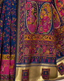 Navy Blue Silk Woven Patola Saree